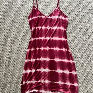 Red tie-dyed mini dress